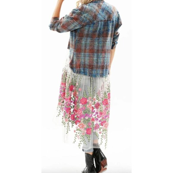 NEW Aratta Silent Journey Womens Small Anastasia Maxi Duster Shirt Embroidered - Picture 5 of 16